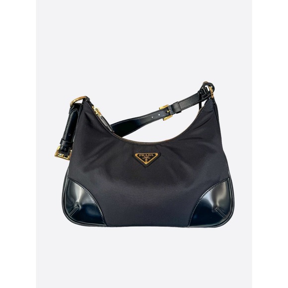 Prada Black & Gold Re-Edition Nylon Bag - Picture 1 of 6